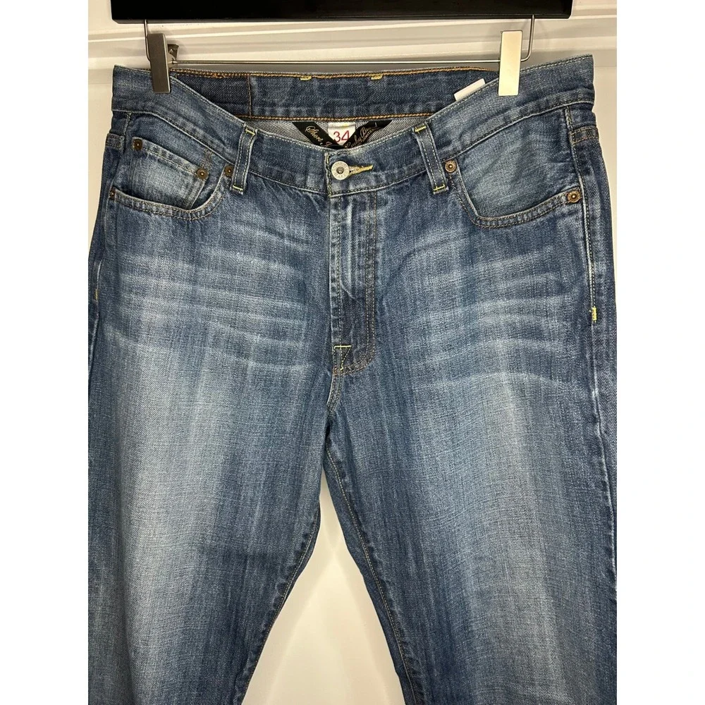 Lucky Brand‎ Taylor Straight Leg Jeans Mens 34x29 Blue Medium Wash Denim Vintage